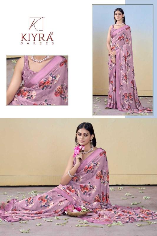 Kiyra Gulmohar Dull Moss Unique Colors Wholesale Saree with Fancy Blouse Surat