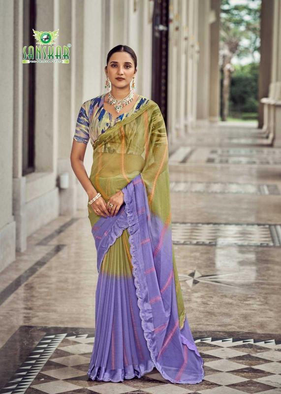 Sanskar Tex Prints Shakira Series 61001 to 61008 Fancy Bright Colors Wholesale Sarees in Surat