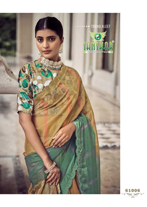 Sanskar Tex Prints Shakira Series 61001 to 61008 Fancy Bright Colors Wholesale Sarees in Surat