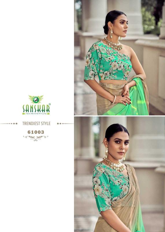Sanskar Tex Prints Shakira Series 61001 to 61008 Fancy Bright Colors Wholesale Sarees in Surat