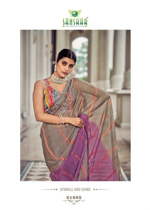 Sanskar Tex Prints Shakira Series 61001 to 61008 Fancy Bright Colors Wholesale Sarees in Surat