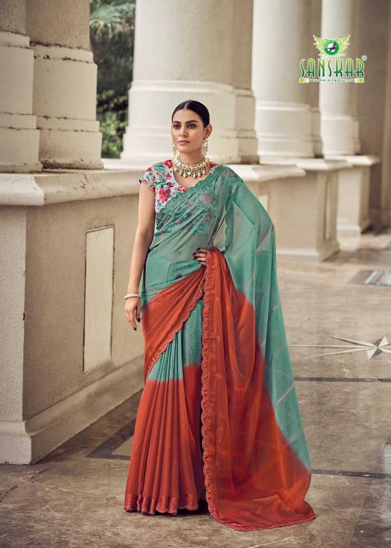 Sanskar Tex Prints Shakira Series 61001 to 61008 Fancy Bright Colors Wholesale Sarees in Surat
