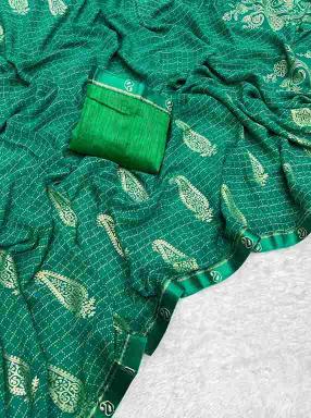 Suvarnam Georgette Sarees with Foil Work Wholesale  in Surat | Elegant & Affordable
