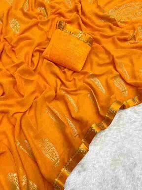 Suvarnam Georgette Sarees with Foil Work Wholesale  in Surat | Elegant & Affordable