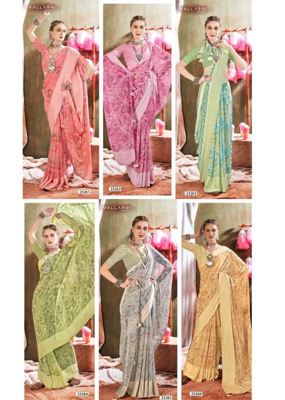 Vallabhi Prints Kavyanshi Vol 1 Series 23261-23266 Georgette Unique Colors Wholesale Sarees in Surat