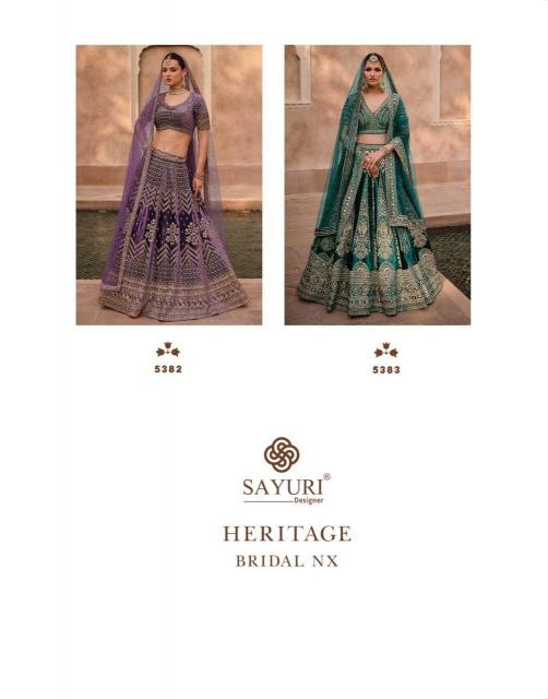 sayuri heritage bridal nx series 5382-5383  PURE VISCOS LYCRA Wholesale lehenga in Surat