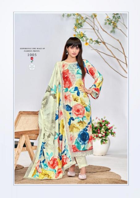 the hermitage kashmiri garden series 1001-1006 VISCOSE LAWN Wholesale Salwar Kameez in Surat