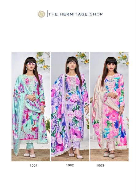 the hermitage kashmiri garden series 1001-1006 VISCOSE LAWN Wholesale Salwar Kameez in Surat