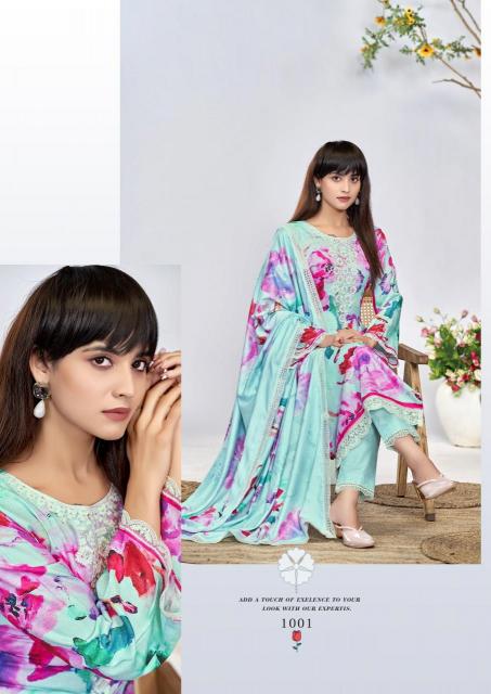 the hermitage kashmiri garden series 1001-1006 VISCOSE LAWN Wholesale Salwar Kameez in Surat