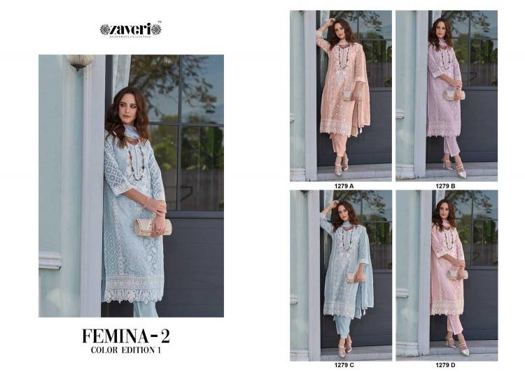 zaveri femina vol 2 color edition 1 series 1279 Soft organza Wholesale Salwar Kameez in Surat