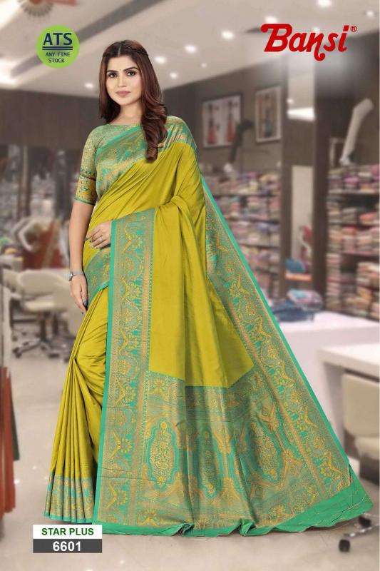 bansi star plus vol 1 series 6601-6611 POLISTER WEAVING wholesale saree in surat