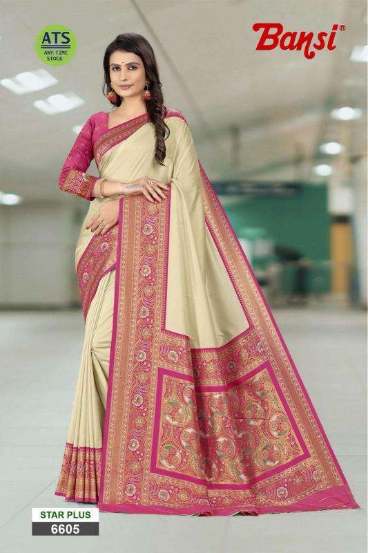 bansi star plus vol 1 series 6601-6611 POLISTER WEAVING wholesale saree in surat