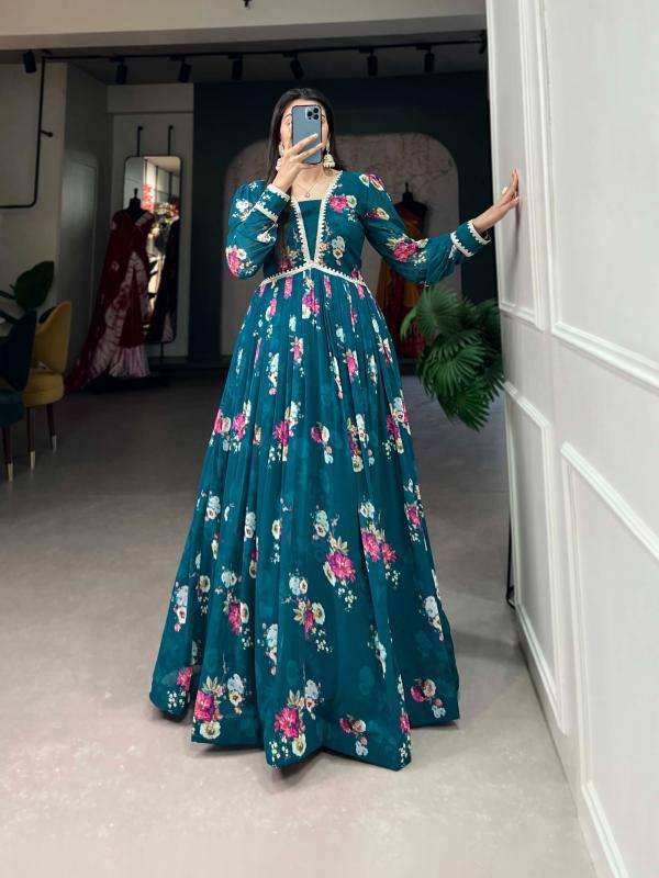 pr ynf5029 Georgette Floral print with Lace Border wholesale saree in surat
