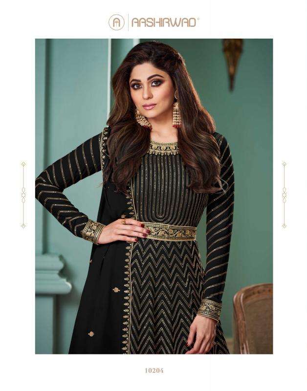 aashirwad alizza gold new colors REAL GEORGETTE wholesale salwar kameez in surat