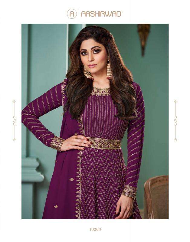 aashirwad alizza gold new colors REAL GEORGETTE wholesale salwar kameez in surat