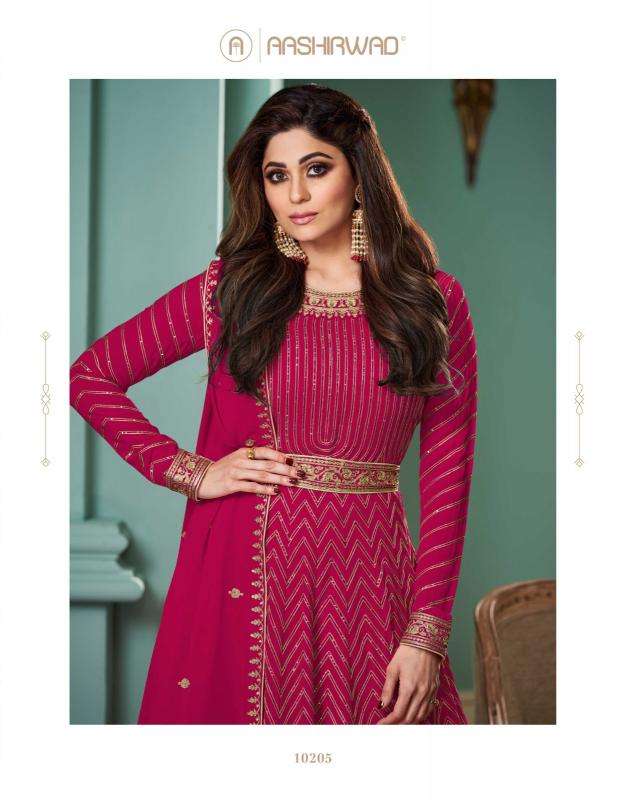 aashirwad alizza gold new colors REAL GEORGETTE wholesale salwar kameez in surat