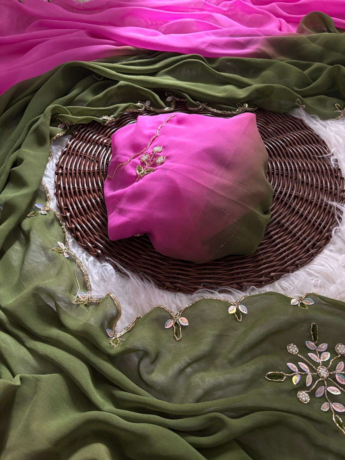 ARPITA Soft padding georgette sarees with hand work border 