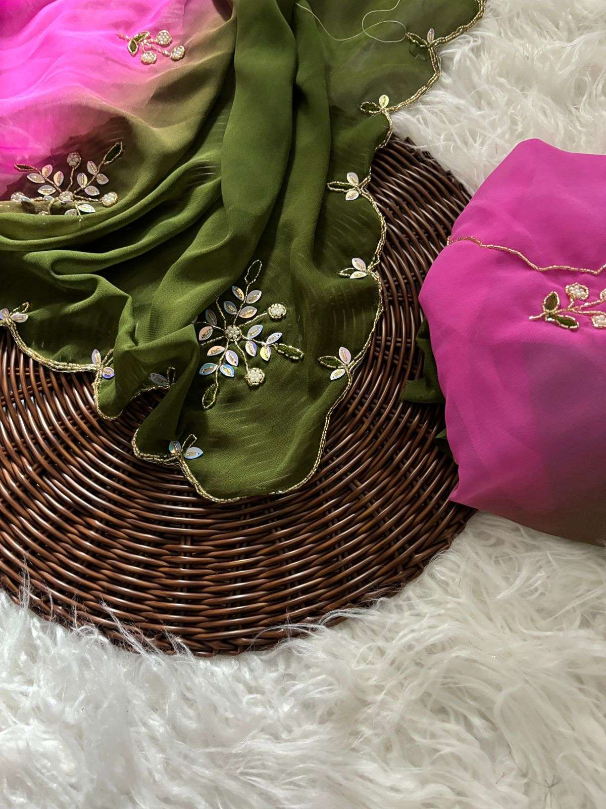 ARPITA Soft padding georgette sarees with hand work border 