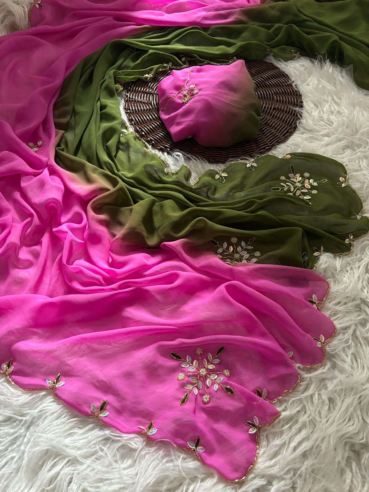 ARPITA Soft padding georgette sarees with hand work border 
