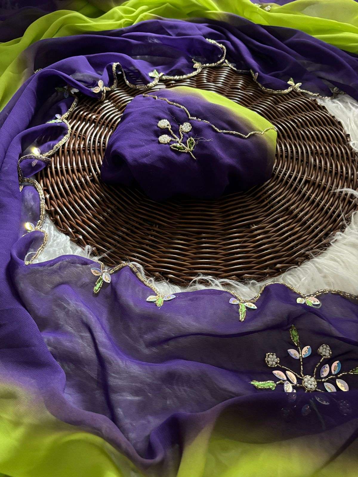 ARPITA Soft padding georgette sarees with hand work border 