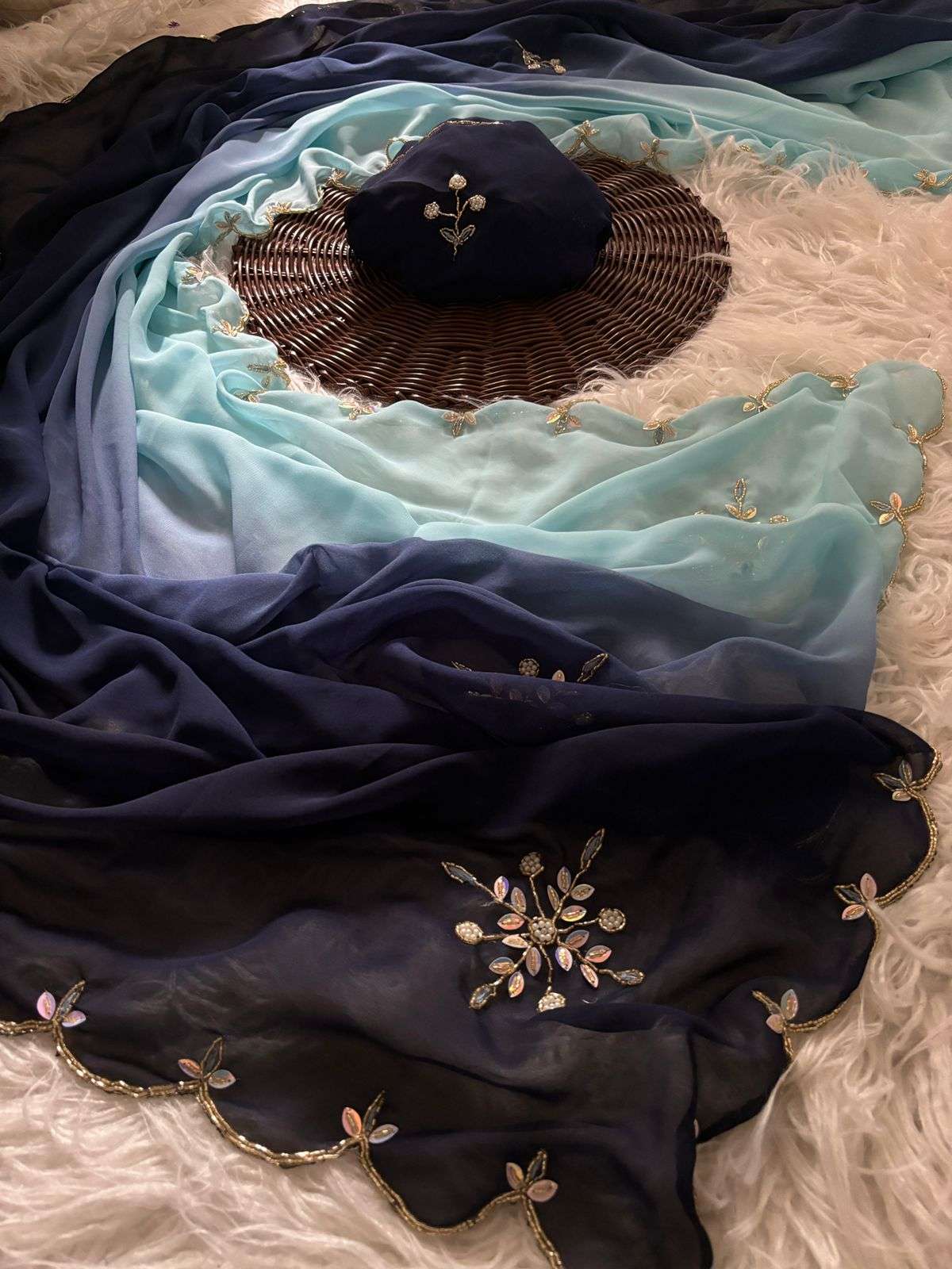 ARPITA Soft padding georgette sarees with hand work border 