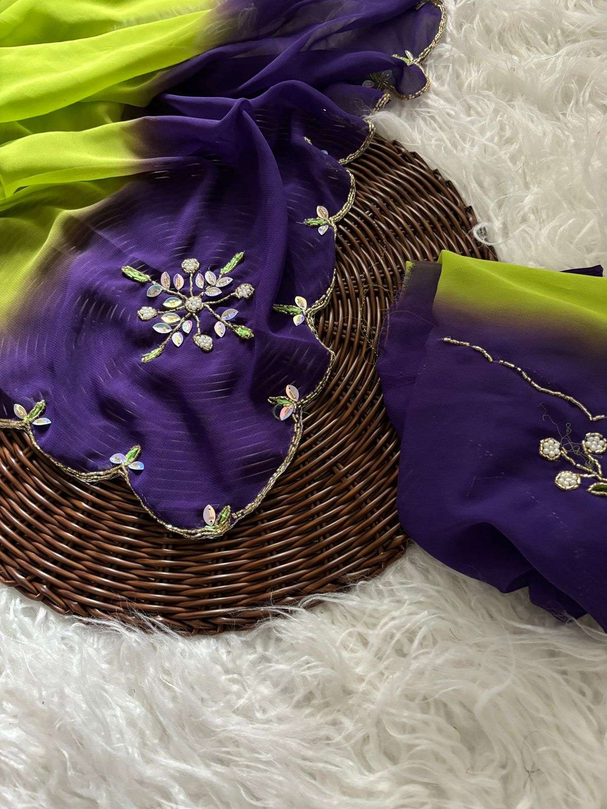 ARPITA Soft padding georgette sarees with hand work border 