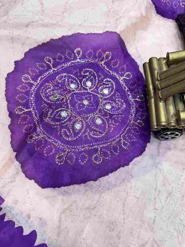 BT-56 Jhalak Rangeen Silk Digital Print with Khatha Work, Gotta Patti & Mirror Work Wholesale Sarees in Surat