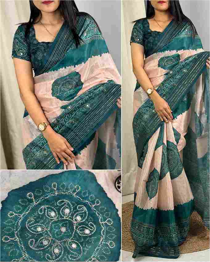 BT-56 Jhalak Rangeen Silk Digital Print with Khatha Work, Gotta Patti & Mirror Work Wholesale Sarees in Surat