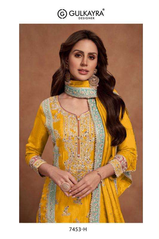 gulkayra nazia new color series 7453 SIMAR SILK wholesale salwar kameez in surat 