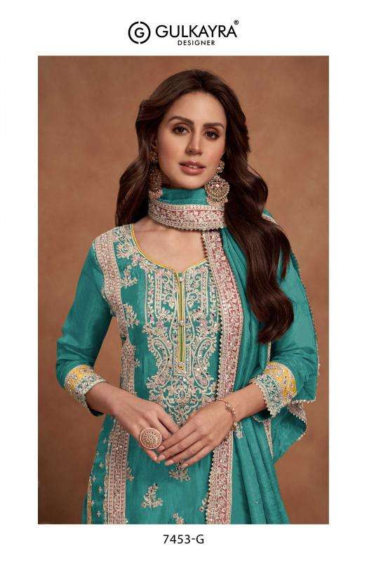 gulkayra nazia new color series 7453 SIMAR SILK wholesale salwar kameez in surat 