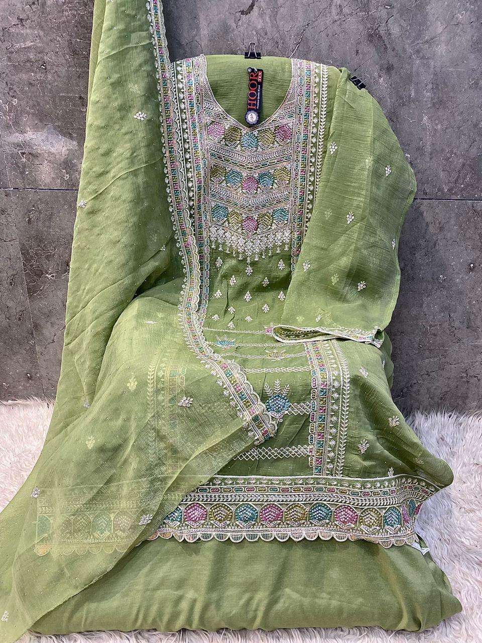 Hoor Tex H-351 Crush Georgette Khatli Work Embroidery Designer Wholesale Salwar Kameez in Surat