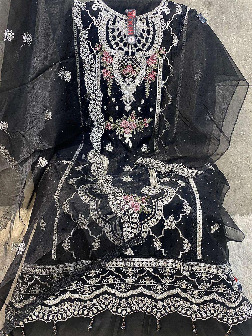 Hoor Tex OR-50 A to D Heavy Organza Zarkan Work Wholesale Salwar Kameez in Surat