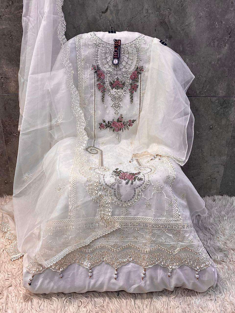 Hoor Tex OR-50 A to D Heavy Organza Zarkan Work Wholesale Salwar Kameez in Surat