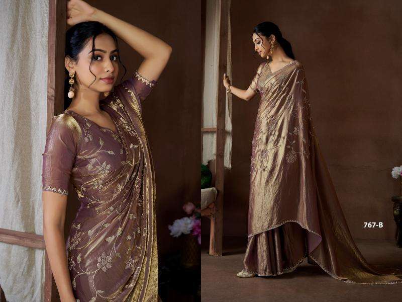 mehek 767a-767d NC Satin Silk Handwork Or Zarkan Work wholesale saree in surat 
