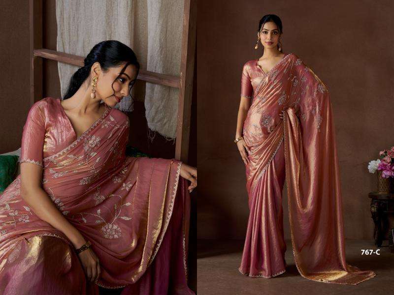 mehek 767a-767d NC Satin Silk Handwork Or Zarkan Work wholesale saree in surat 