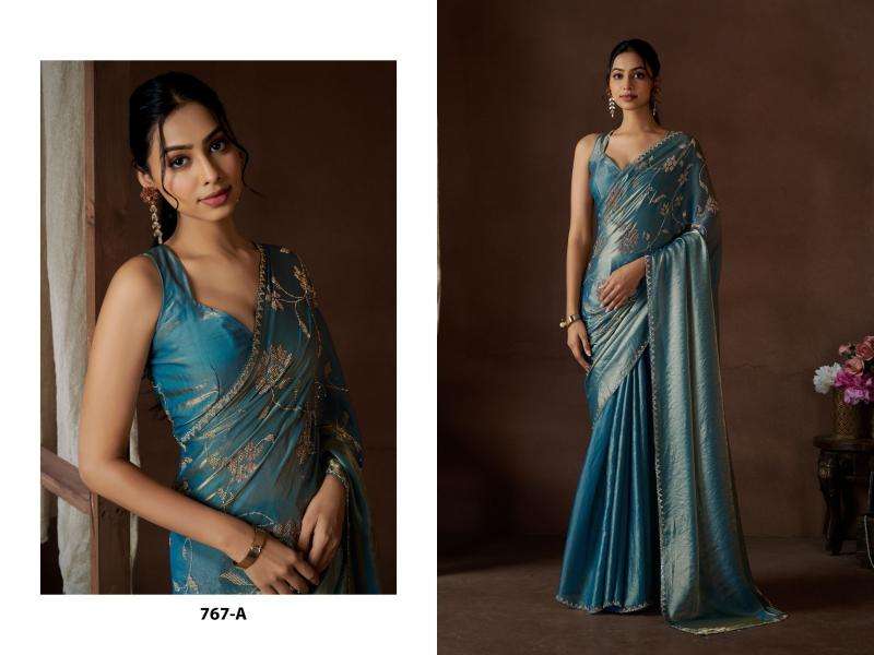 mehek 767a-767d NC Satin Silk Handwork Or Zarkan Work wholesale saree in surat 