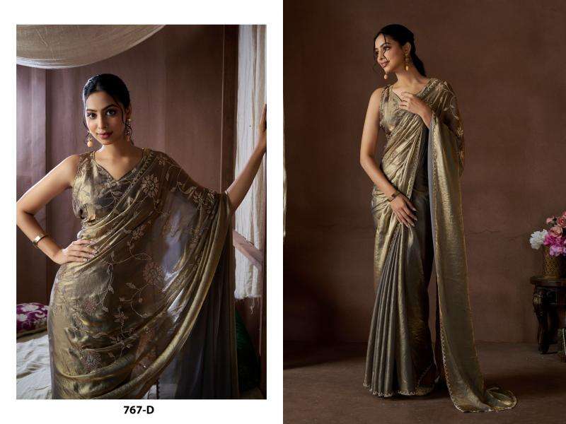 mehek 767a-767d NC Satin Silk Handwork Or Zarkan Work wholesale saree in surat 