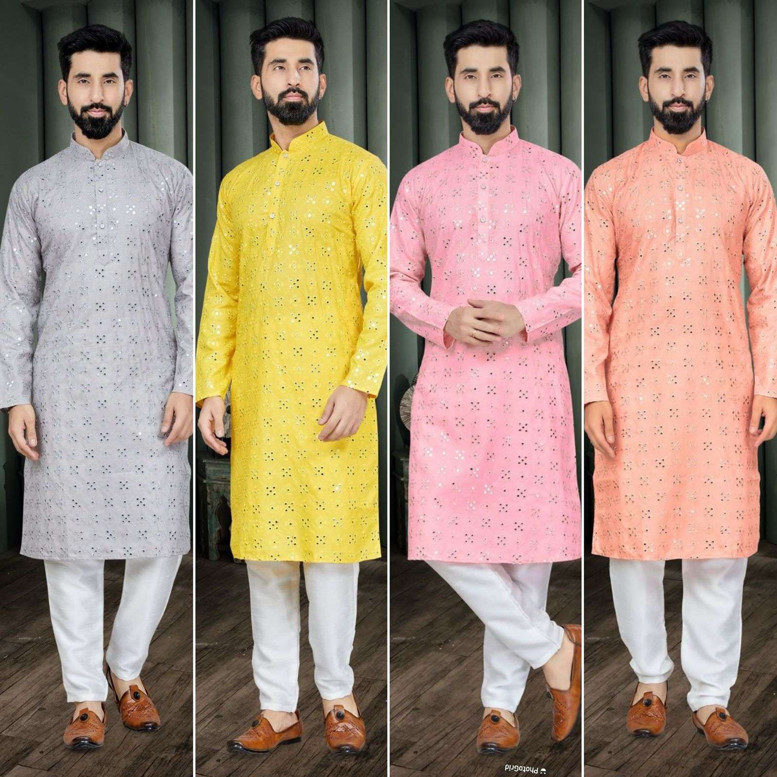 Mirror Kurta Cotton With Heavy Embroidery Mirror Work 