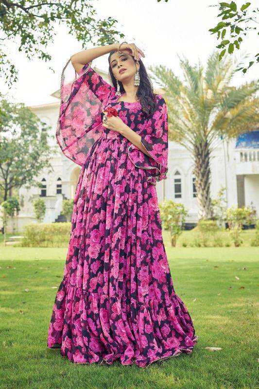 pr maahi georgette anarkali style readymade plus size ethnic gown
