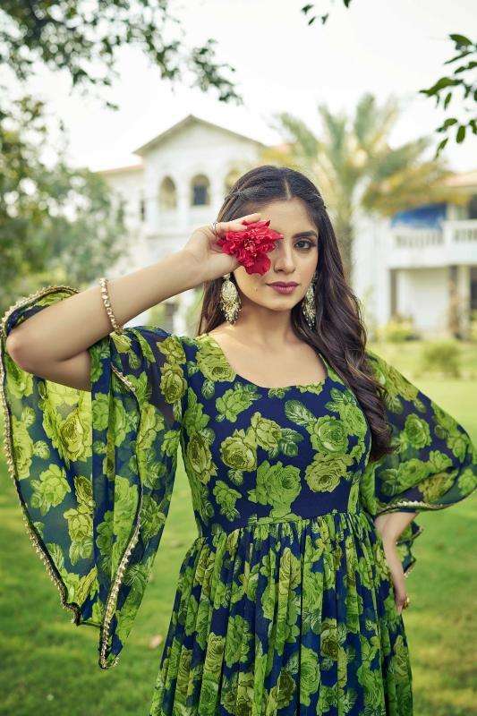 pr maahi georgette anarkali style readymade plus size ethnic gown