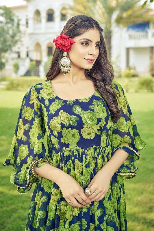 pr maahi georgette anarkali style readymade plus size ethnic gown
