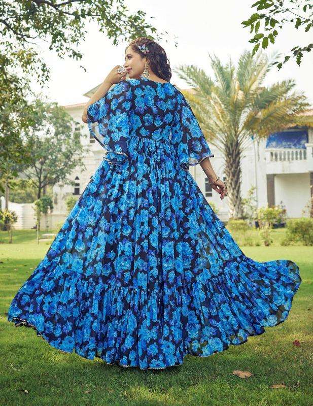 pr maahi georgette anarkali style readymade plus size ethnic gown