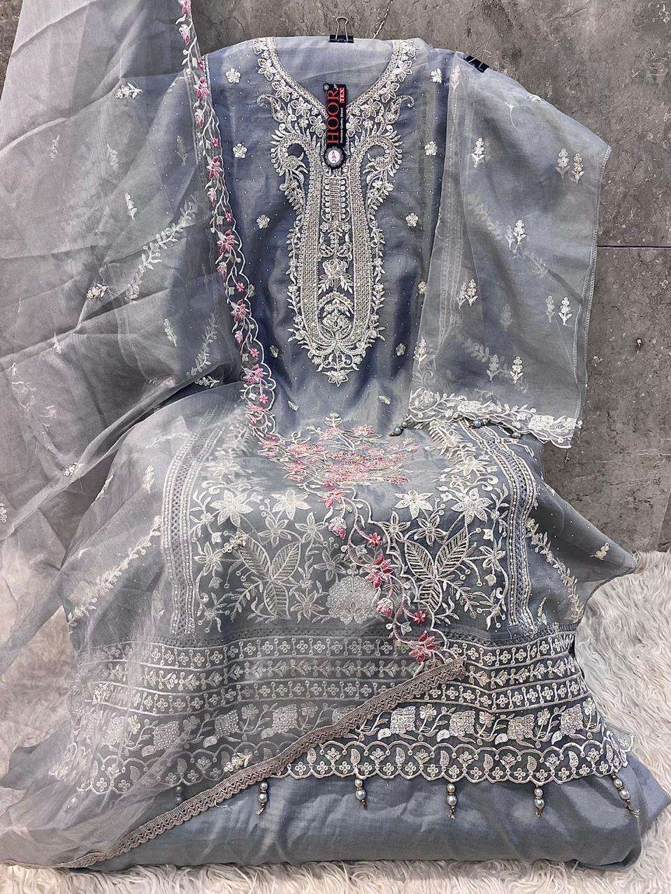 hoor tex OR-49 A To D Heavy Organza wholesale salwar kameez in surat 