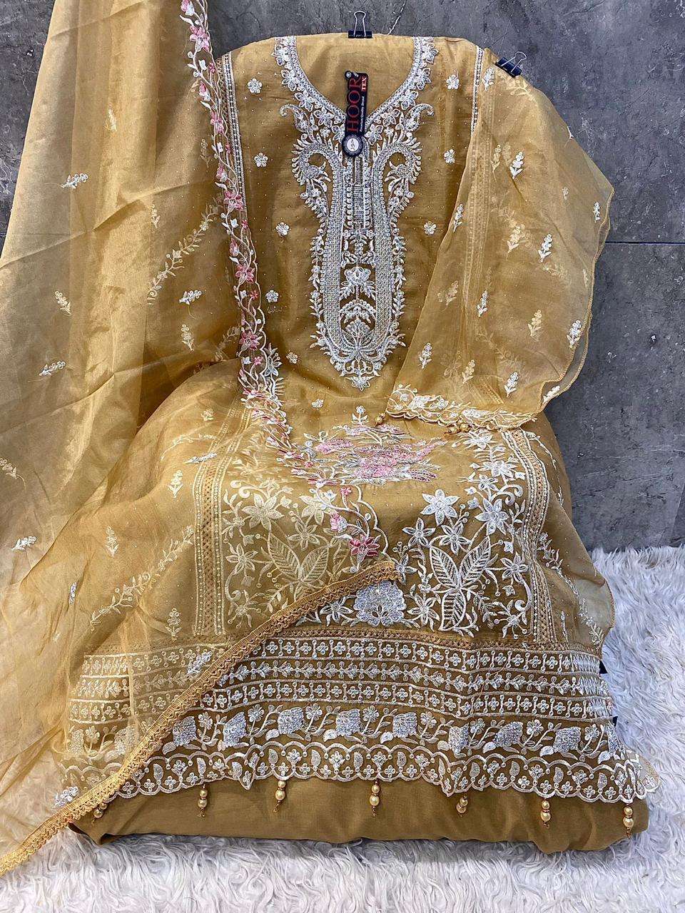 hoor tex OR-49 A To D Heavy Organza wholesale salwar kameez in surat 