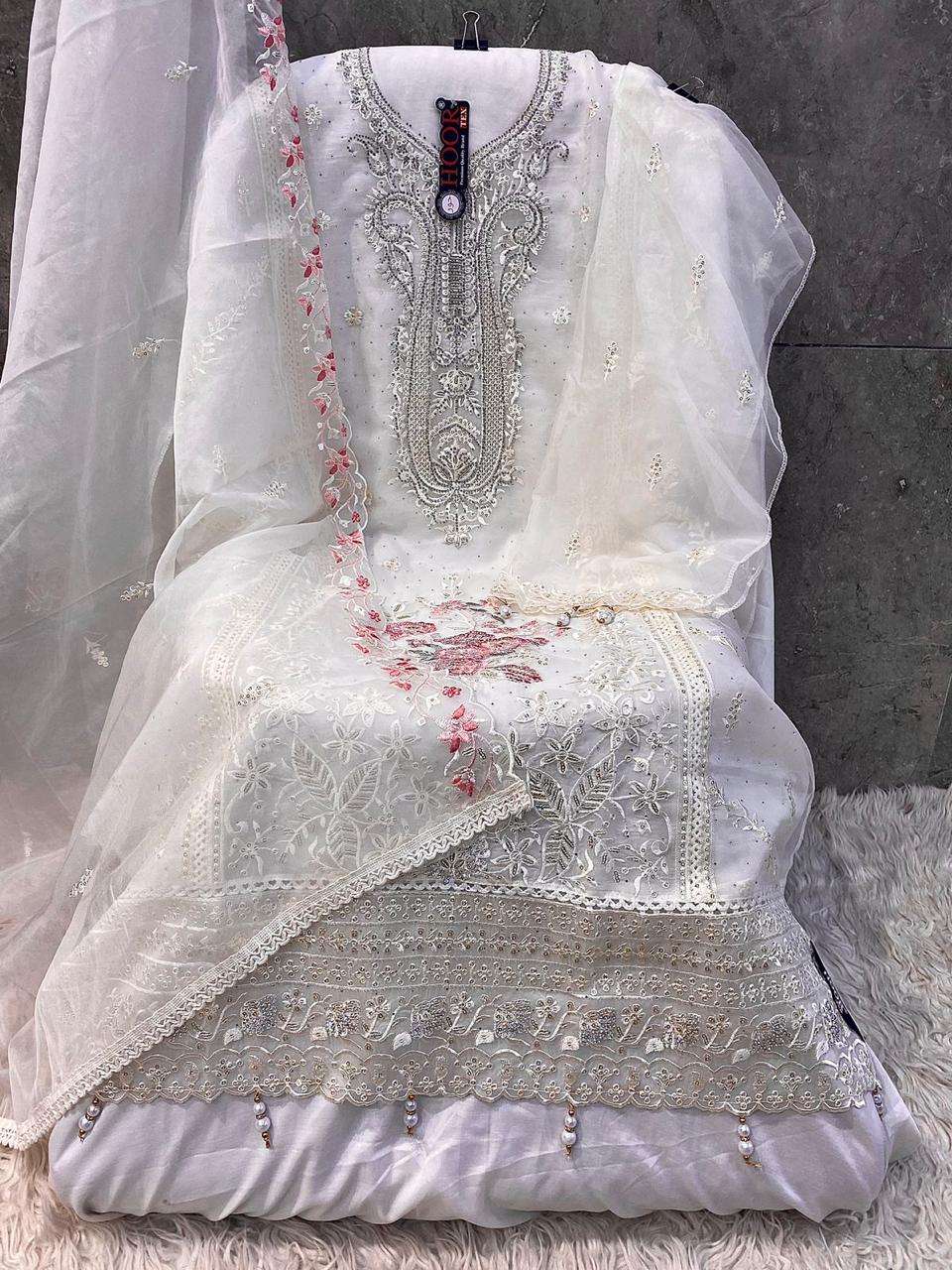 hoor tex OR-49 A To D Heavy Organza wholesale salwar kameez in surat 
