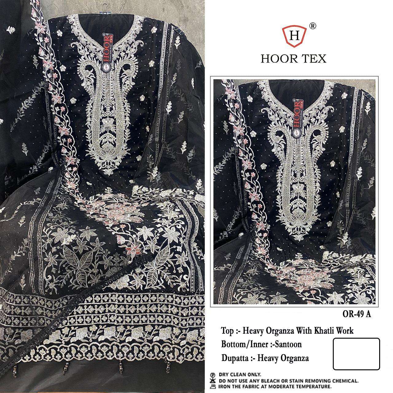 hoor tex OR-49 A To D Heavy Organza wholesale salwar kameez in surat 