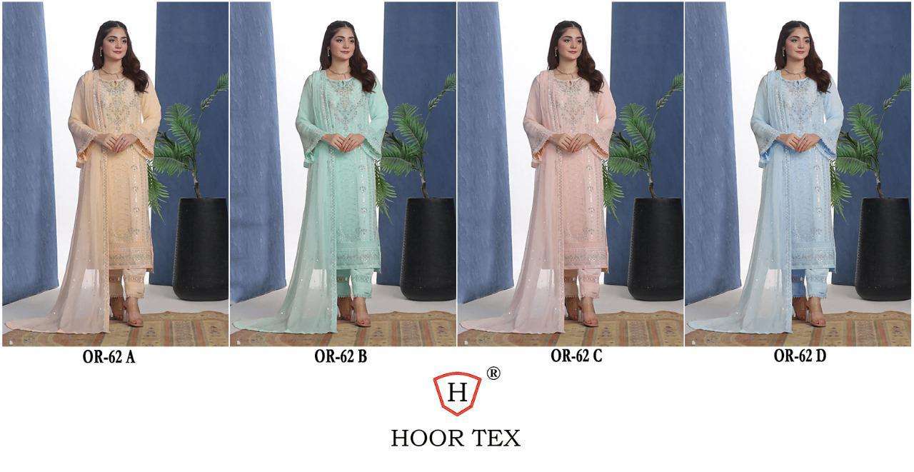 HOOR TEX OR-62 A To D Heavy Organza wholesale salwar kameez in surat 