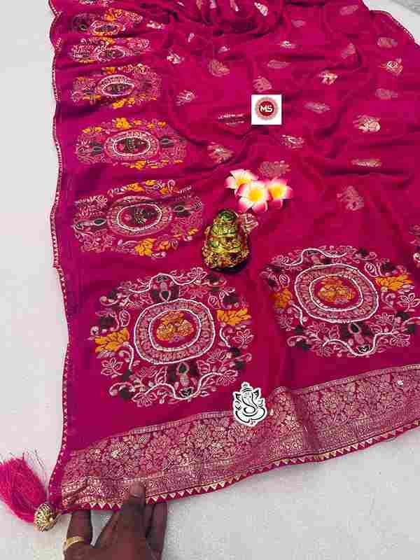 MS BRAND PRESENT viscose x handwork dola silk wholesale saree in surat 