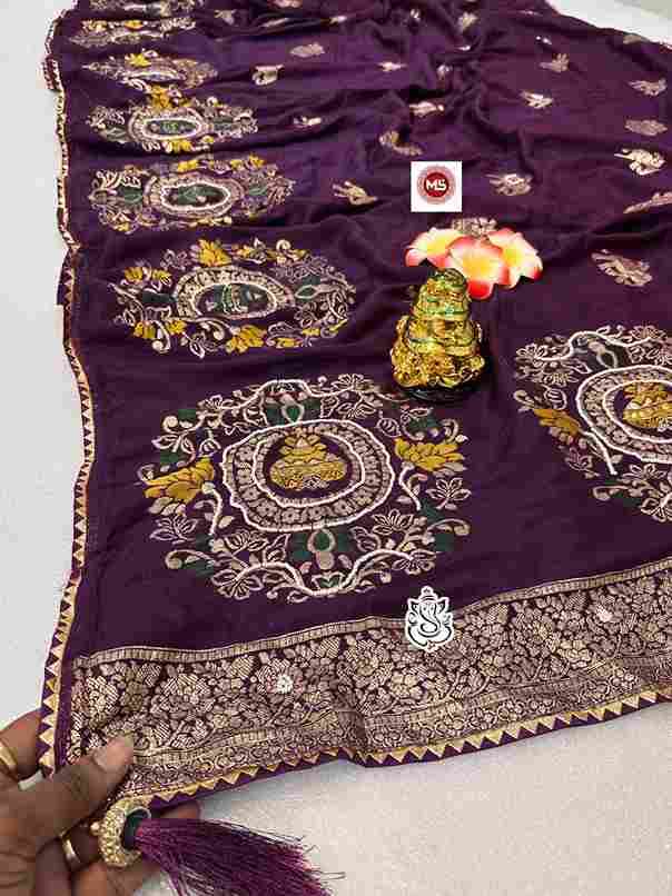 MS BRAND PRESENT viscose x handwork dola silk wholesale saree in surat 