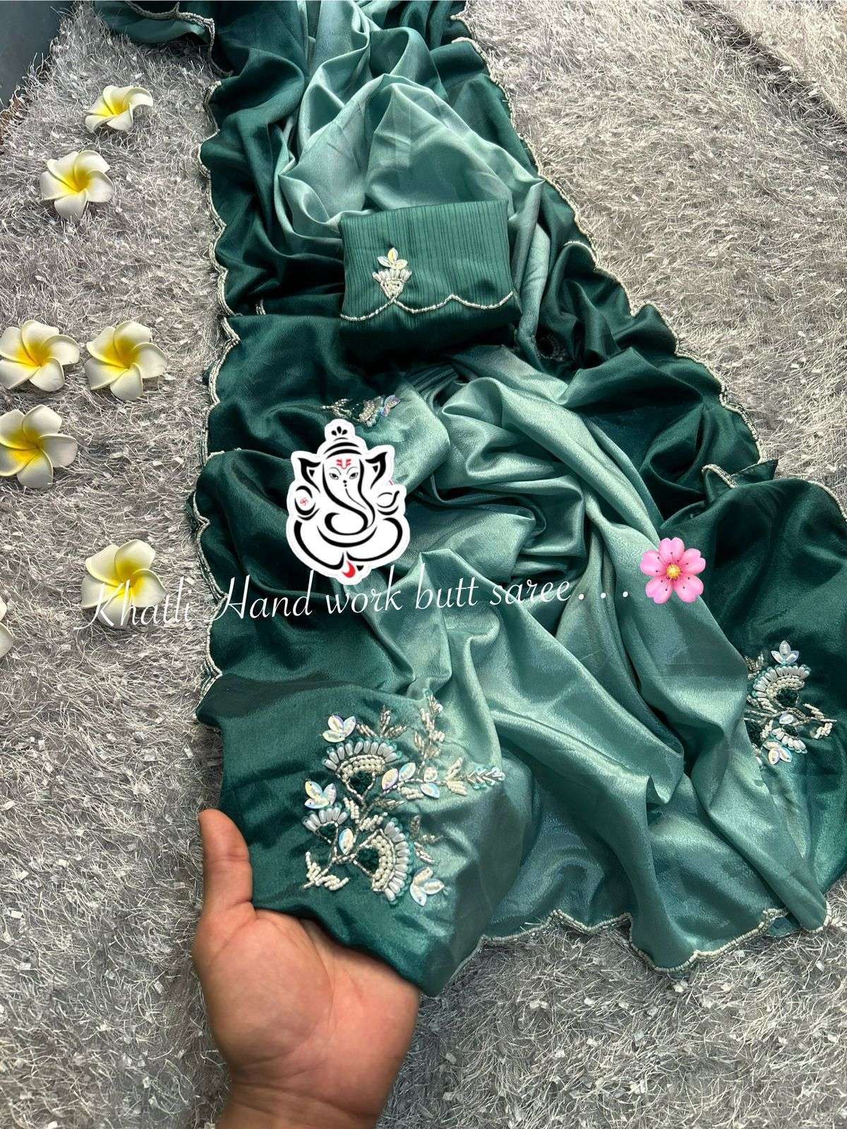 MS BRAND SAREE Chinon  khatli Hand work butta wholesale saree in surat 